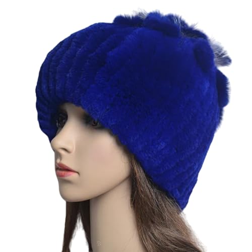 XOJSSLKX Strickmützen Hüte Mützen Caps Beanie Mütze Beanie Mütze Damen Strick Blau von XOJSSLKX