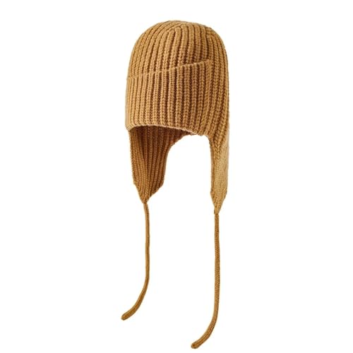 XOJSSLKX Strickmützen Hüte Mützen Caps Beanie Mütze Beanie Mütze Damen Strick Camel von XOJSSLKX