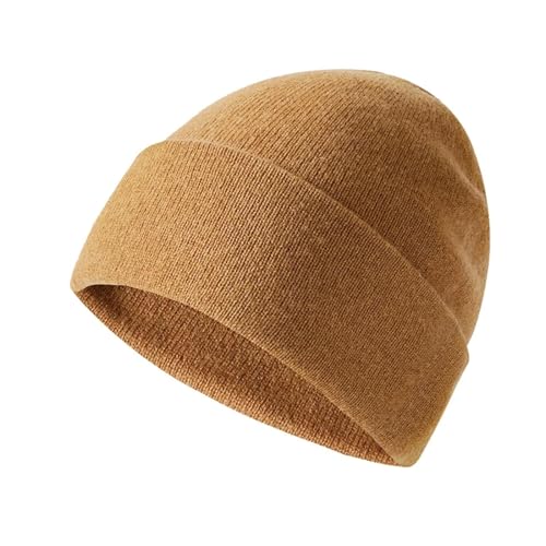 XOJSSLKX Strickmützen Hüte Mützen Caps Beanie Mütze Beanie Mütze Damen Strick Einheitsgröße Kamel von XOJSSLKX