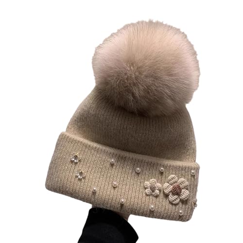 XOJSSLKX Strickmützen Hüte Mützen Caps Beanie Mütze Beanie Mütze Damen Strick Khaki von XOJSSLKX