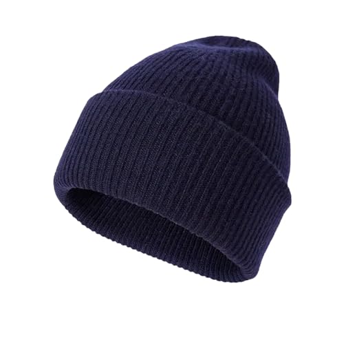 XOJSSLKX Strickmützen Hüte Mützen Caps Beanie Mütze Beanie Mütze Damen Strick Navyblau von XOJSSLKX