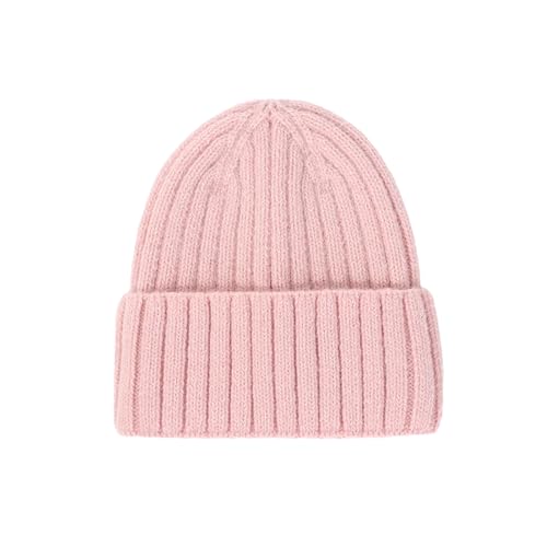 XOJSSLKX Strickmützen Hüte Mützen Caps Beanie Mütze Beanie Mütze Damen Strick Rosa von XOJSSLKX