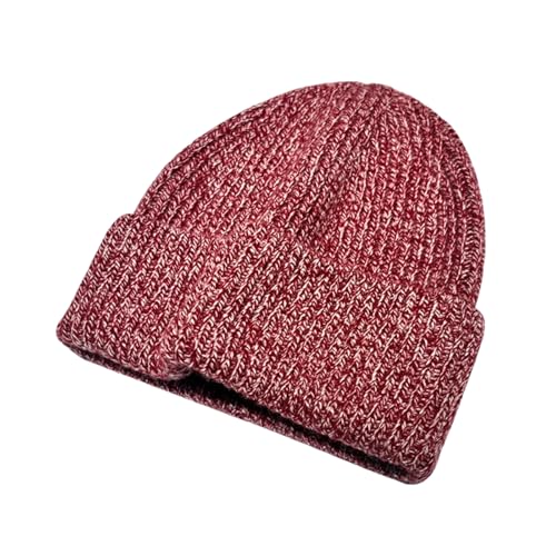 XOJSSLKX Strickmützen Hüte Mützen Caps Beanie Mütze Beanie Mütze Damen Strick Rot von XOJSSLKX