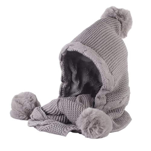 XOJSSLKX Strickmützen Hüte Mützen Caps Beanie Mütze Beanie Mütze Strick Damen 56-58Cm Grau von XOJSSLKX