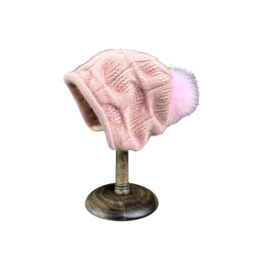 XOJSSLKX Strickmützen Hüte Mützen Caps Beanie Mütze Beanie Strickmütze Damen 54-60 Rosa von XOJSSLKX