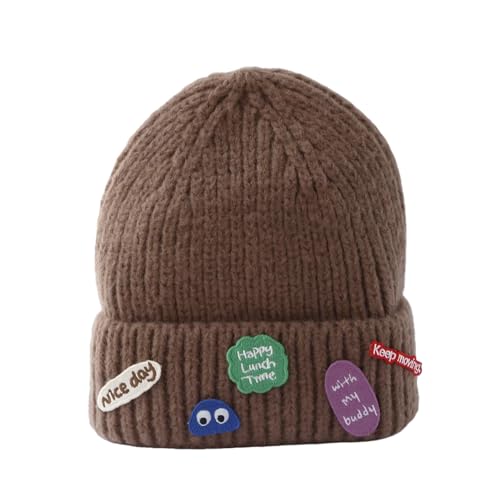 XOJSSLKX Strickmützen Hüte Mützen Caps Beanie Mütze Beanie Strickmütze Damen 56-58Cm Kaffee von XOJSSLKX