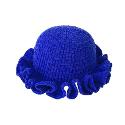 XOJSSLKX Strickmützen Hüte Mützen Caps Beanie Mütze Beanie Strickmütze Damen 56-60Cm Blau von XOJSSLKX