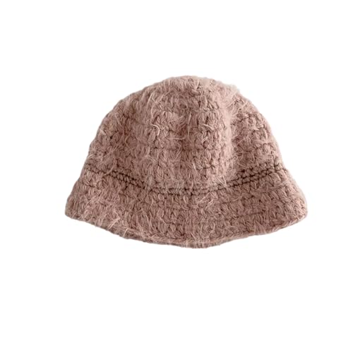 XOJSSLKX Strickmützen Hüte Mützen Caps Beanie Mütze Beanie Strickmütze Damen M56-58Cm Lederrosa von XOJSSLKX