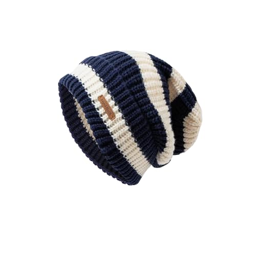 XOJSSLKX Strickmützen Hüte Mützen Caps Beanie Mütze Beanie Strickmütze Damen Marine von XOJSSLKX