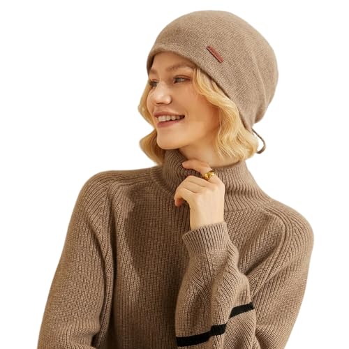 XOJSSLKX Strickmützen Hüte Mützen Caps Beanie Mütze Beanie Strickmütze Damen OneSize Camel von XOJSSLKX