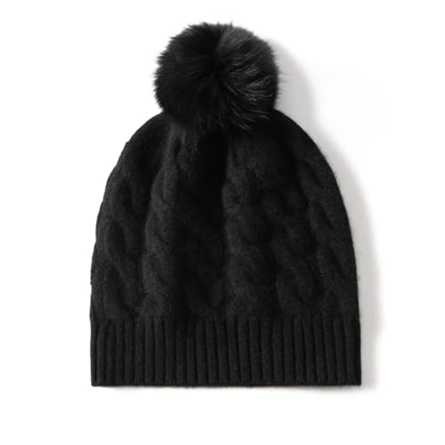 XOJSSLKX Strickmützen Hüte Mützen Caps Beanie Mütze Beanie Strickmütze Damen OneSize Schwarz von XOJSSLKX