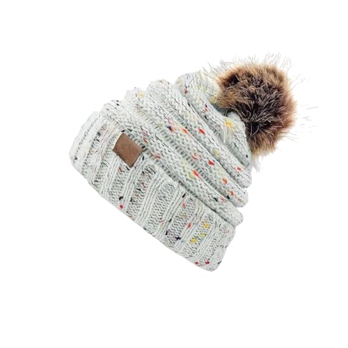 XOJSSLKX Strickmützen Hüte Mützen Caps Beanie Mütze Beanie Strickmütze Damen Weiss von XOJSSLKX