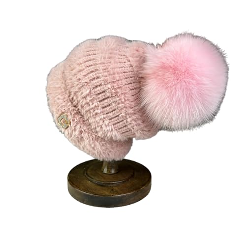 XOJSSLKX Strickmützen Hüte Mützen Caps Beanie Mütze Beanie Strickmütze Für Damen 54-60 Rosa von XOJSSLKX