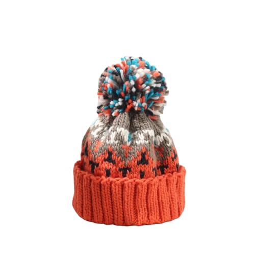 XOJSSLKX Strickmützen Hüte Mützen Caps Beanie Mütze Beanie Strickmütze Für Damen 56-58Cm Orange von XOJSSLKX