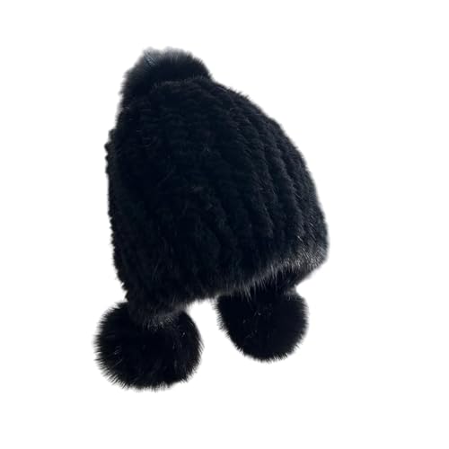 XOJSSLKX Strickmützen Hüte Mützen Caps Beanie Mütze Beanie Strickmütze Für Damen Goodelastic Schwarz von XOJSSLKX