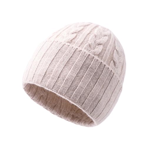 XOJSSLKX Strickmützen Hüte Mützen Caps Beanie Mütze Beanie Strickmütze Für Damen In Beige von XOJSSLKX