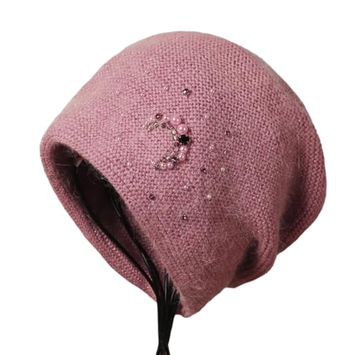 XOJSSLKX Strickmützen Hüte Mützen Caps Beanie Mütze Beanie Strickmütze Für Damen In Rosa von XOJSSLKX