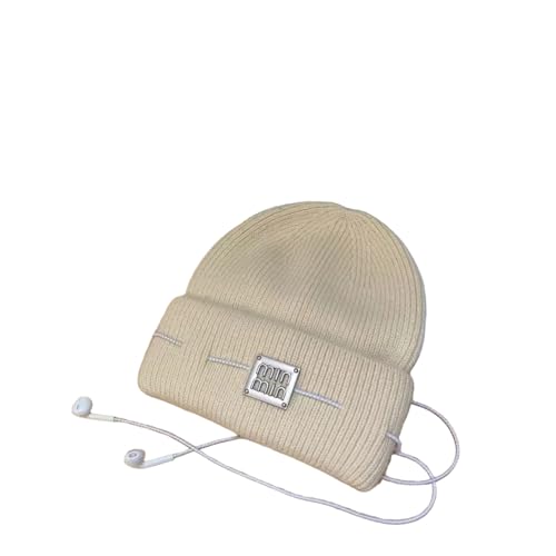 XOJSSLKX Strickmützen Hüte Mützen Caps Beanie Mütze Beanie Strickmütze Für Erwachsene Damen Beige von XOJSSLKX