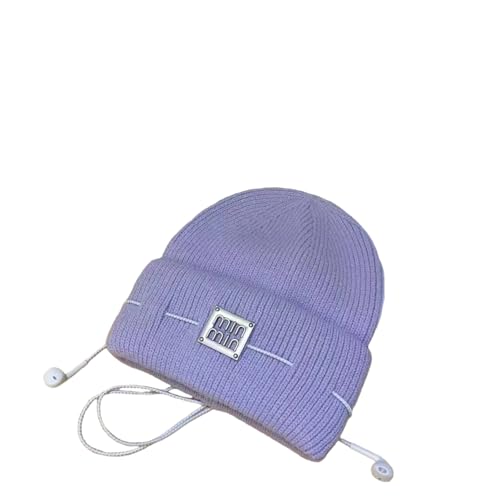 XOJSSLKX Strickmützen Hüte Mützen Caps Beanie Mütze Beanie Strickmütze Für Erwachsene Damen Lila von XOJSSLKX