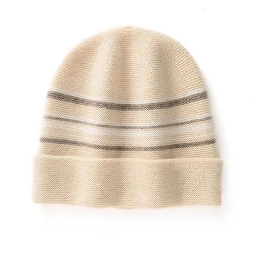 XOJSSLKX Strickmützen Hüte Mützen Caps Beanie Mütze Beanie Strickmütze Herren Damen Beige von XOJSSLKX