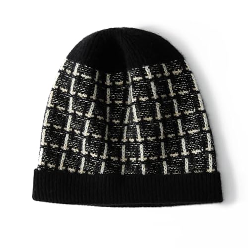 XOJSSLKX Strickmützen Hüte Mützen Caps Beanie Mütze Beanie Strickmützen Damen OneSize 56Schwarz von XOJSSLKX