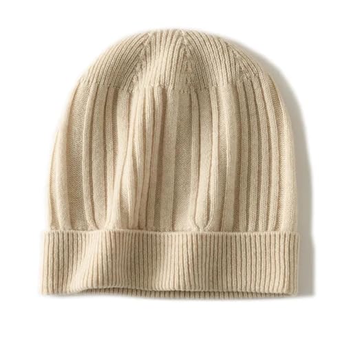 XOJSSLKX Strickmützen Hüte Mützen Caps Beanie Mütze Beanie Strickmützen Damen OneSize Beige von XOJSSLKX