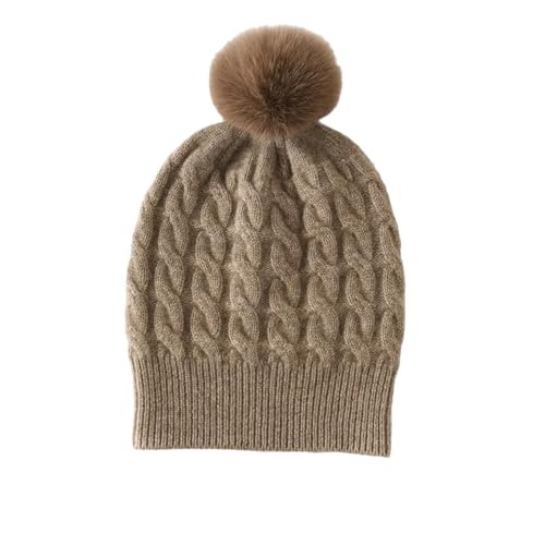 XOJSSLKX Strickmützen Hüte Mützen Caps Beanie Mütze Beanie Strickmützen Damen OneSize Camel von XOJSSLKX