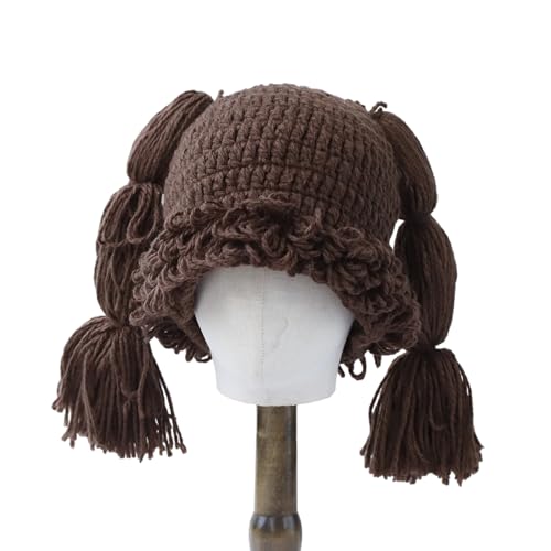 XOJSSLKX Strickmützen Hüte Mützen Caps Beanie Mütze Beanie Strickmützen Für Damen 56-58Cm Kaffee von XOJSSLKX