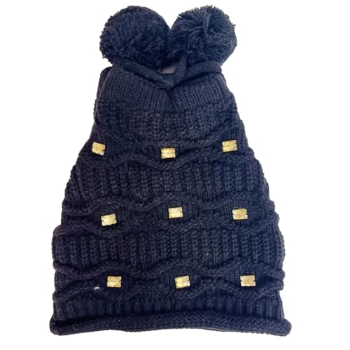 XOJSSLKX Strickmützen Hüte Mützen Caps Beanie Mütze Beanie Strickmützen Für Damen Schwarz von XOJSSLKX