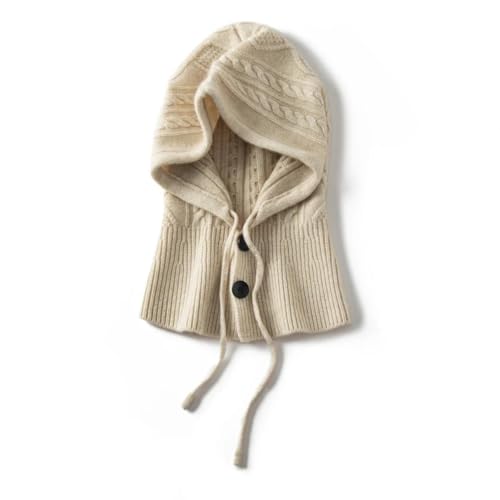 XOJSSLKX Strickmützen Hüte Mützen Caps Beanie Mütze Beanie Verstellbare Strickmütze Für Damen OneSize Beige von XOJSSLKX