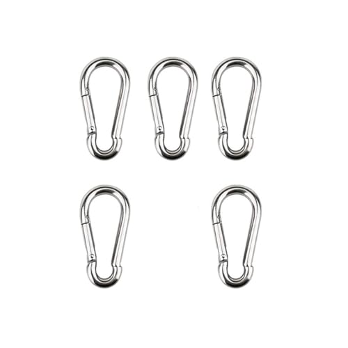 Karabinerhaken 304 Edelstahl Schraubverschluss Kletterausrüstung Karabiner Schnellverbindungen Sicherheitskarabinerhaken Kettenverbindungsring Karabiner Kettenschnalle(M7,5PCS) von XPJYUA