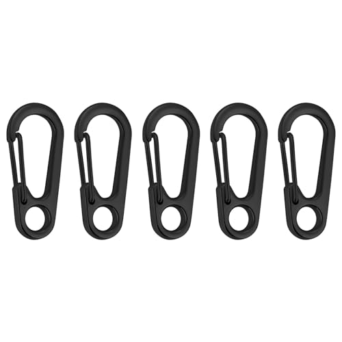 Karabinerhaken 5/10/20 Stück Karabinerverschluss Schnalle Keychian Mini Karabiner Outdoor Camping D-Ring Schnallen Legierung Frühling Karabinerhaken Schlüsselanhänger Clips(Black,20PCS) von XPJYUA