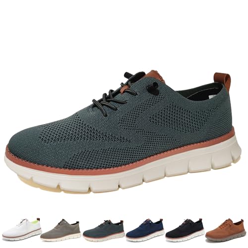 XQILGVF Freizeitschuhe für Herren, atmungsaktive, leichte Wanderschuhe aus Mesh, ultrabequeme Freizeitschuhe (Green,44) von XQILGVF