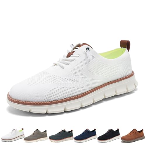 XQILGVF Freizeitschuhe für Herren, atmungsaktive, leichte Wanderschuhe aus Mesh, ultrabequeme Freizeitschuhe (White,45) von XQILGVF