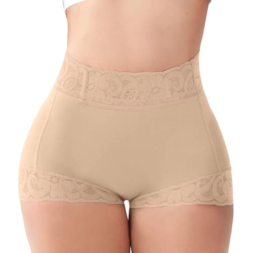 XQILGVF Po-Lifting-Höschen für Damen, klassisches, figurformendes Po-Lifting-Höschen aus Spitze für den Alltag, Shapewear zur Bauchkontrolle (Skin Color,3XL) von XQILGVF