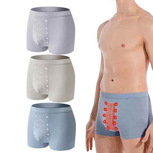 XQILGVF Proplshove-Unterwäsche, energetische Herrenhose mit Magnetfeldtherapie, Bequeme, atmungsaktive magnetische Unterwäsche für Männer (3pcs A,L) von XQILGVF