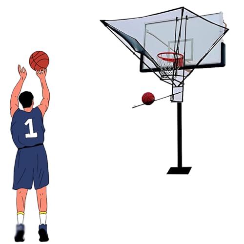 Basketball Shot Return NET Apparat mit 180° drehbarer Rutsche, hängender tragbarer Schieß-Basketball-Rebounder-Gerät von XQZMZSCP