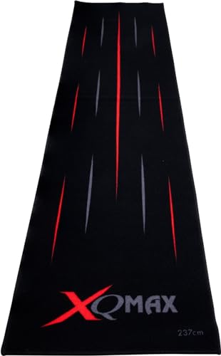 Dartmatte 237x60cm mit Motivwahl Dartteppich mit Abwurflinie grau schwarz rot blau Turniermatte Steeldart Matte Darts (Dartmatte Streifen blau 237x60cm) von XQ Max Darts