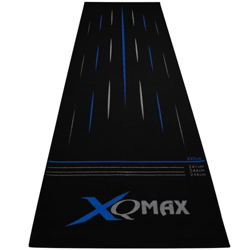 Dartmatte Streifen 285x80cm mit Farbwahl Dartteppich mit Abwurflinie schwarz rot blau Turniermatte Steeldart Matte Darts Teppich (Dartmatte Streifen blau 285x80cm) von XQmax