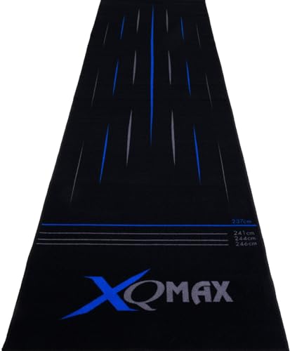 Dartmatte Streifen 285x80cm mit Farbwahl Dartteppich mit Abwurflinie schwarz rot blau Turniermatte Steeldart Matte Darts Teppich (Dartmatte Streifen rot 285x80cm) von XQ Max Darts