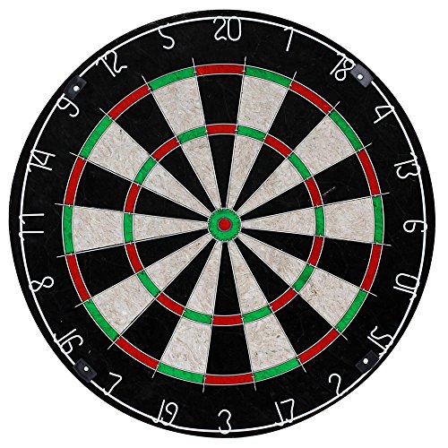 XQMAX Dartscheibe Classic 45cm aus brasilianischem Sisal Dartboard Steeldartboard Dart Spiel Steel Scheibe Board Steeldartscheibe von XQMAX