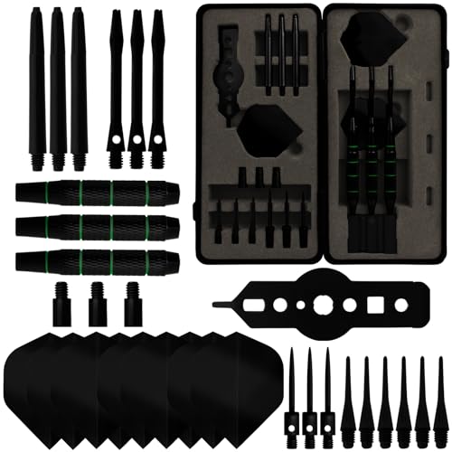 XQmax Dartpfeil-Geschenkset inkl. Dartschlüssel Dart Giftset Steeldart Softdart 3 Dartpfeile schwarz von XQmax