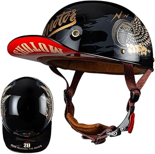 XRDSHY Motorrad Halbschalen Halbhelm Halbschalenhelm Baseballmütze-Helm Baseball Cap Motorradhelm Mit ECE-Zulassung Cruiser Chopper Scooter Helm Für Bike Cruiser Chopper Moped Scooter,C-XL =(61〜62CM) XRDSHY Motorrad Halbschalen Halbhelm Halbschalenhelm Baseballmütze-Helm Baseball Cap Motorradhelm Mit ECE-Zulassung Cruiser Chopper Scooter Helm Für Bike Cruiser Chopper Moped Scooter,C-XL =(61〜62CM) von XRDSHY