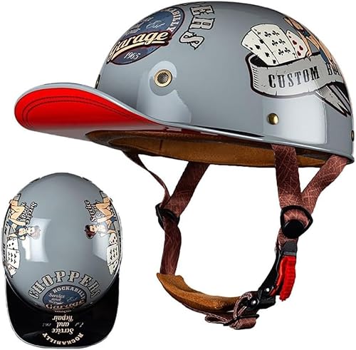 XRDSHY Motorrad Halbschalen Halbhelm Halbschalenhelm Baseballmütze-Helm Baseball Cap Motorradhelm Mit ECE-Zulassung Cruiser Chopper Scooter Helm Für Bike Cruiser Chopper Moped Scooter,I-XL =(61〜62CM) XRDSHY Motorrad Halbschalen Halbhelm Halbschalenhelm Baseballmütze-Helm Baseball Cap Motorradhelm Mit ECE-Zulassung Cruiser Chopper Scooter Helm Für Bike Cruiser Chopper Moped Scooter,I-XL =(61〜62CM) von XRDSHY