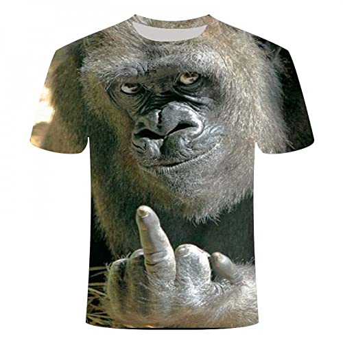 XRHYJK Herren 3D Druck T-Shirt T-Shirts 3D Männer Sommer Gedruckt Tier AFFE T-Shirt Kurzarm Lustige Lässige Tops T-Shirts Männliches T-Shirt von XRHYJK