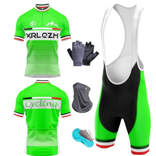 Herren Fahrradtrikot, Kurzärmliges Set，World Tour Pro Team Radtrikot Set Für Herrenatmungsaktives MTB Radtrikot Trägerhose Kits (TYP-2,5XL) von XRLQZH