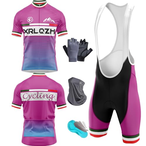 Herren Fahrradtrikot, Kurzärmliges Set，World Tour Pro Team Radtrikot Set Für Herrenatmungsaktives MTB Radtrikot Trägerhose Kits (TYP-5,XS) von XRLQZH