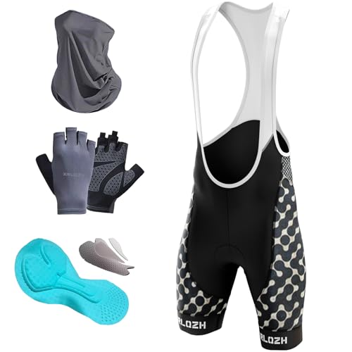 Herren Radfahren Bib Shorts-Fahrradhose Mit Sitzpolster-Road Shorts Atmungsaktiv Quick-Dry- Long Riding Pad Bicycle Biking Bib Shorts (XL,TYP-9) von XRLQZH