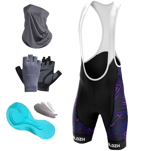 Herren Radfahren Bib Shorts-Fahrradhose Mit Sitzpolster-Road Shorts Atmungsaktiv Quick-Dry- Long Riding Pad Bicycle Biking Bib Shorts (XXS,TYP-7) von XRLQZH