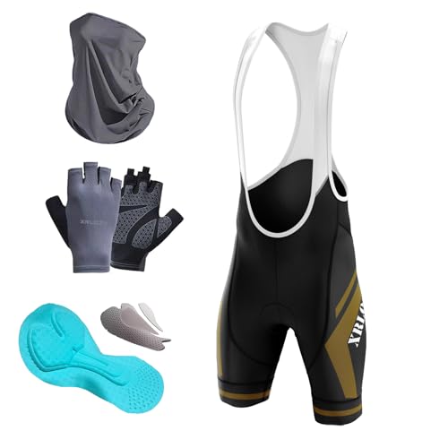 XRLQZH Bib Shorts Herren - Radlerhose Herren Mit 9D Gel-Polster. Aus Polyester Gefertigt Schnelltrocknend Atmungsaktive Mountainbike Hose (TYP-10,XL) von XRLQZH